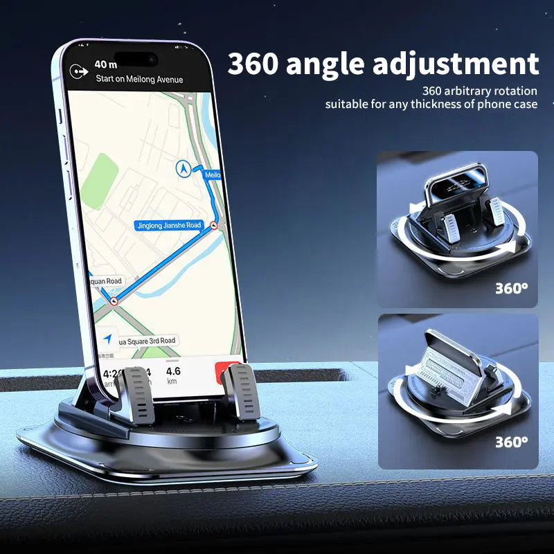 Support de téléphone de tableau de bord orientable à 360°