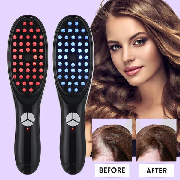 Brosse de massage du cuir chevelu avec brumisation et lumières