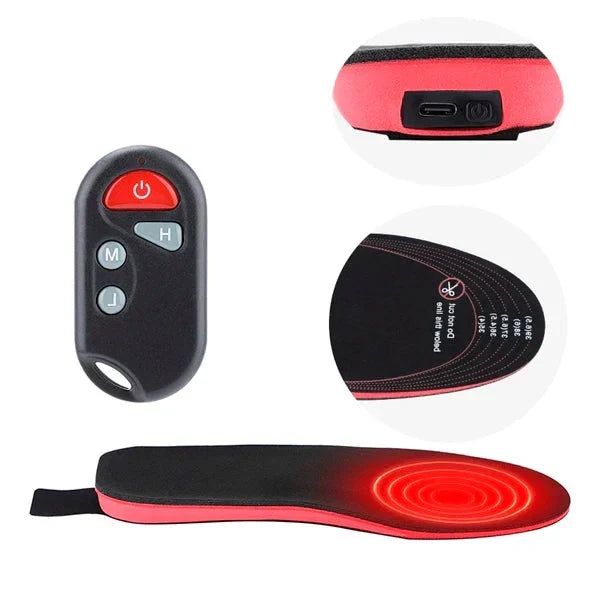 Semelles chauffantes rechargeables avec télécommande
