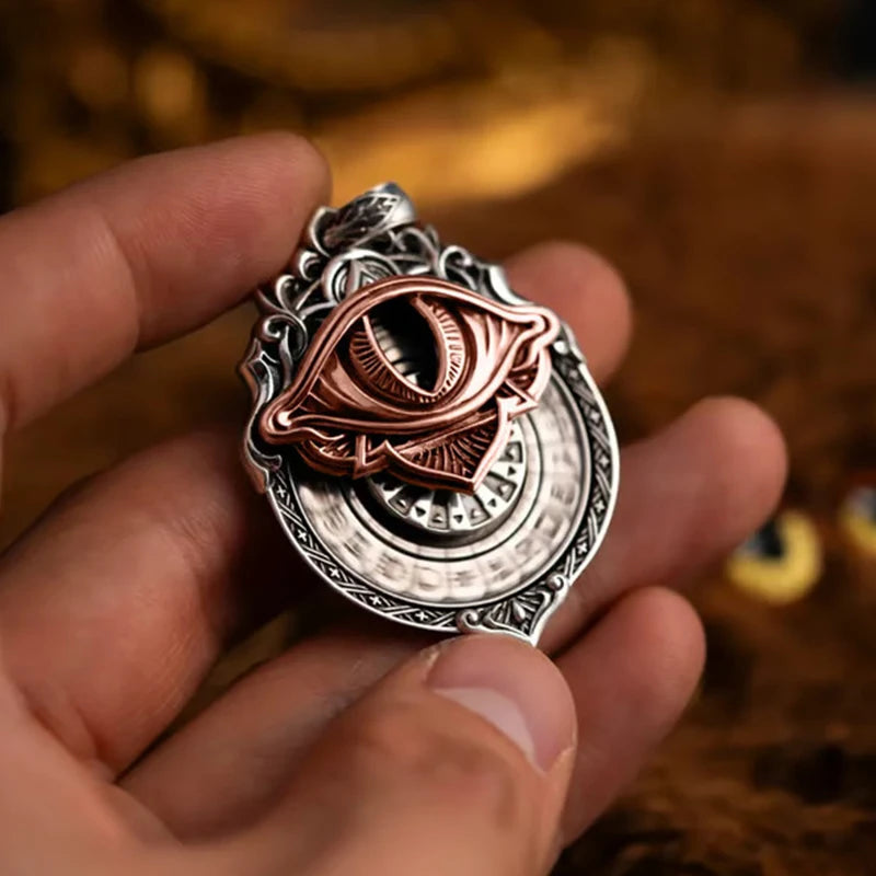 Collier pour homme avec pendentif œil en alliage métallique