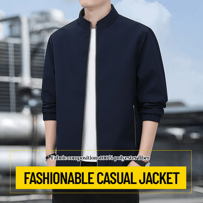 Veste homme en polyester à col montant et poches zippées
