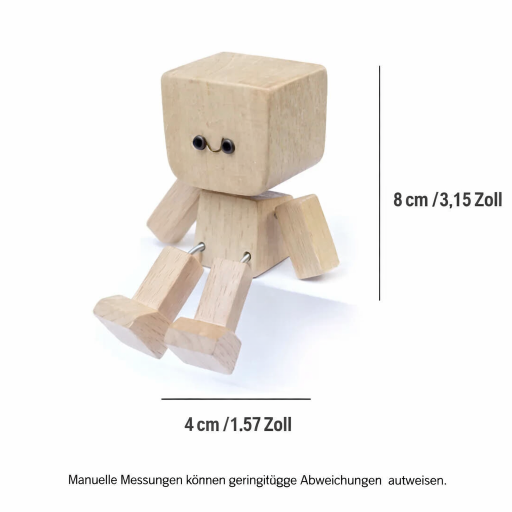 Figurine en bois basculante à visages interchangeables