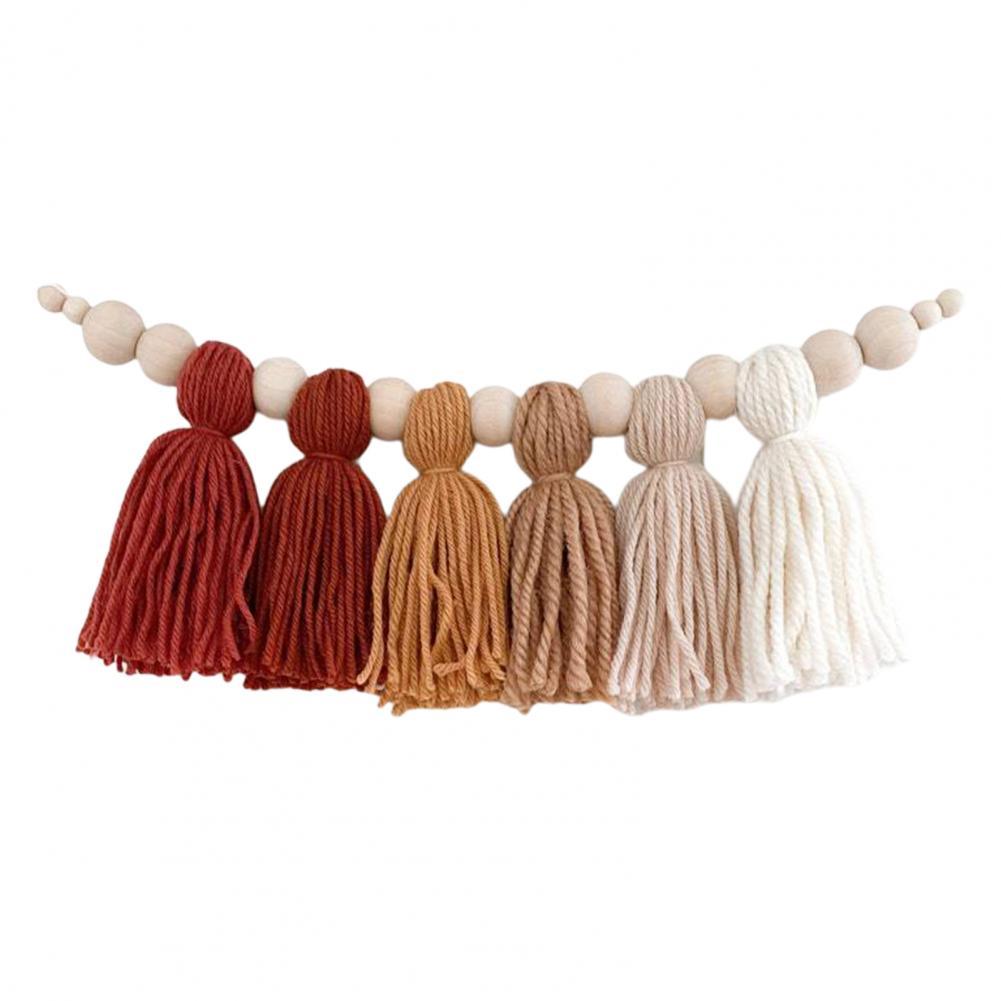 Guirlande de perles en bois naturel à longueur ajustable