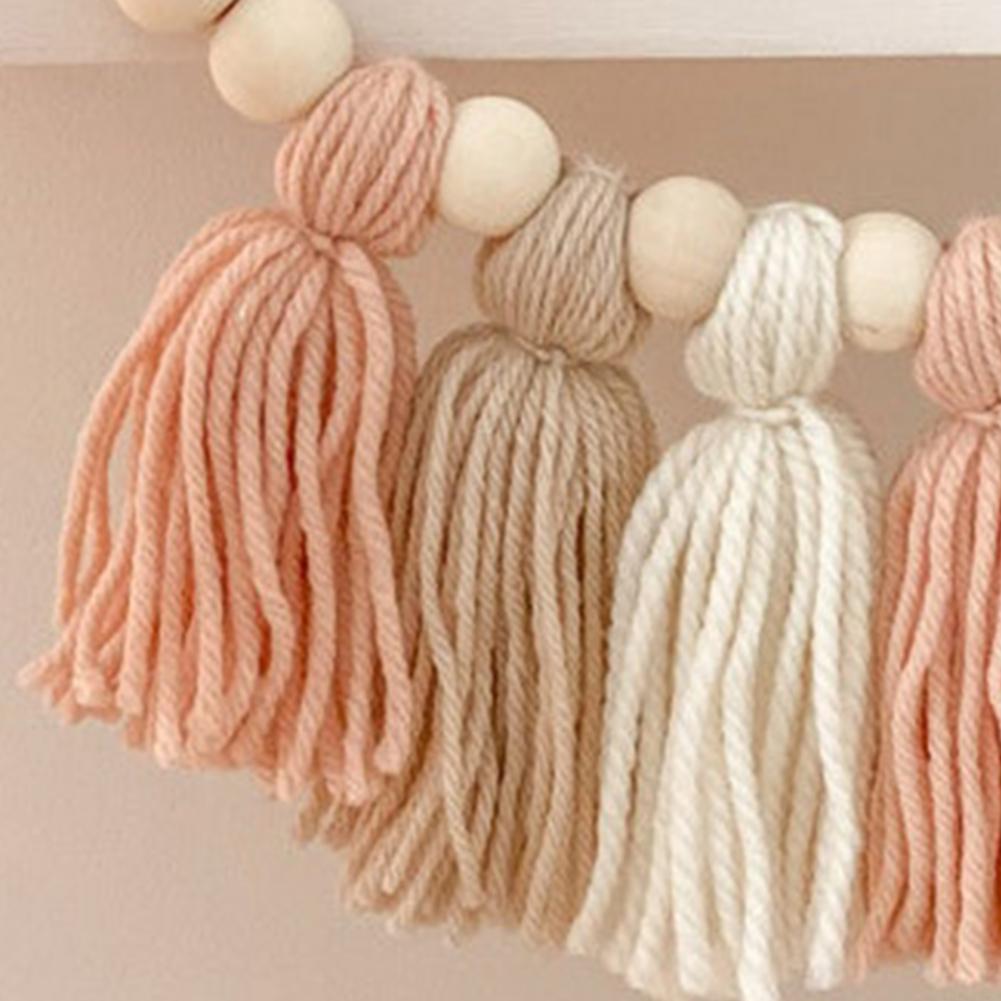 Guirlande de perles en bois naturel à longueur ajustable