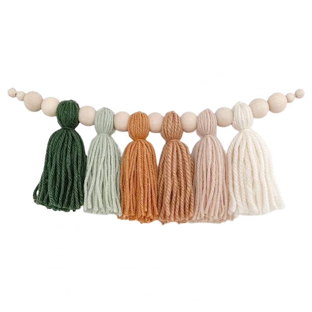 Guirlande de perles en bois naturel à longueur ajustable