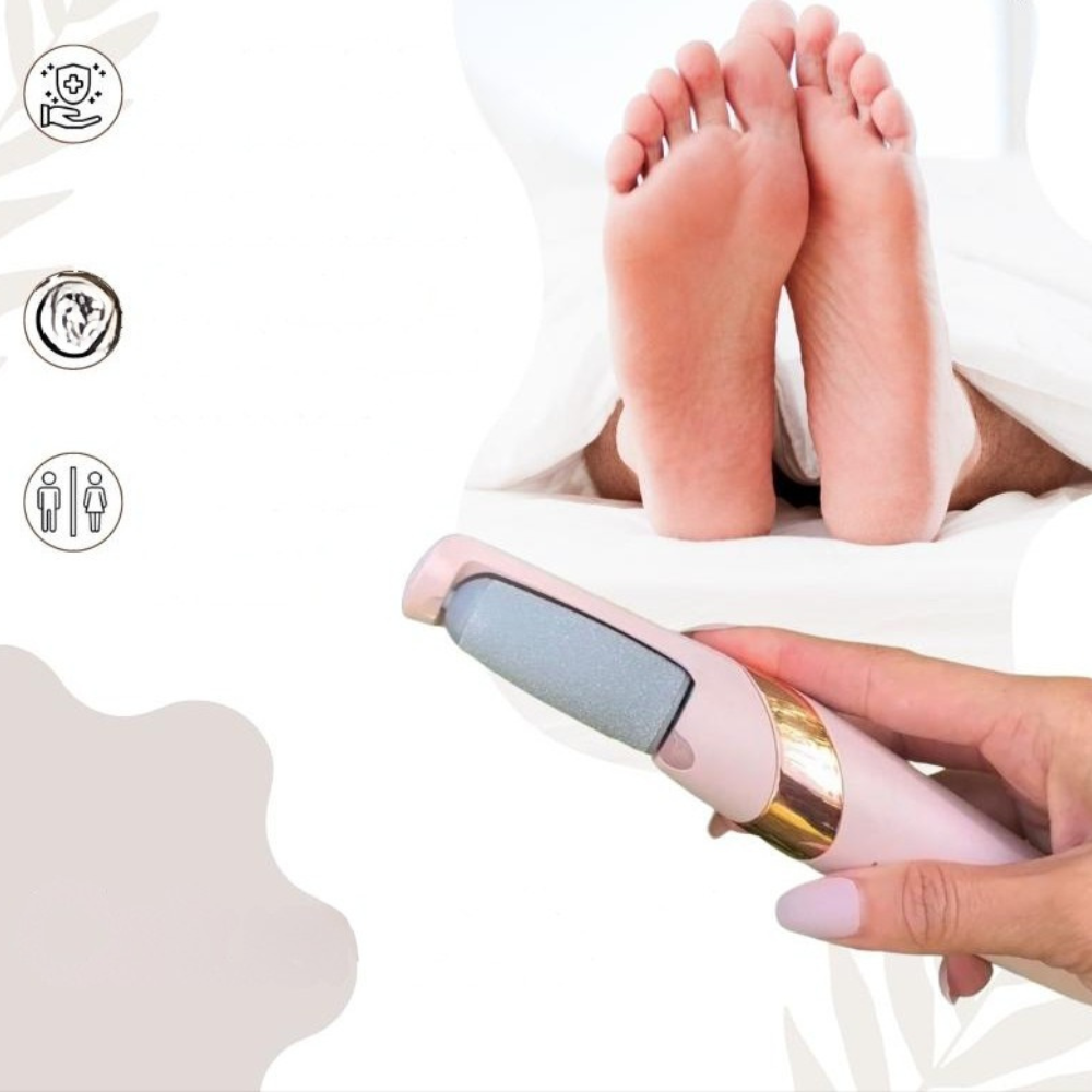 Râpe électrique pour pieds rechargeable USB avec 2 rouleaux