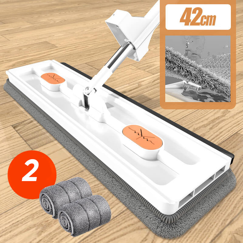Balai à essorage intégré avec lingettes microfibres