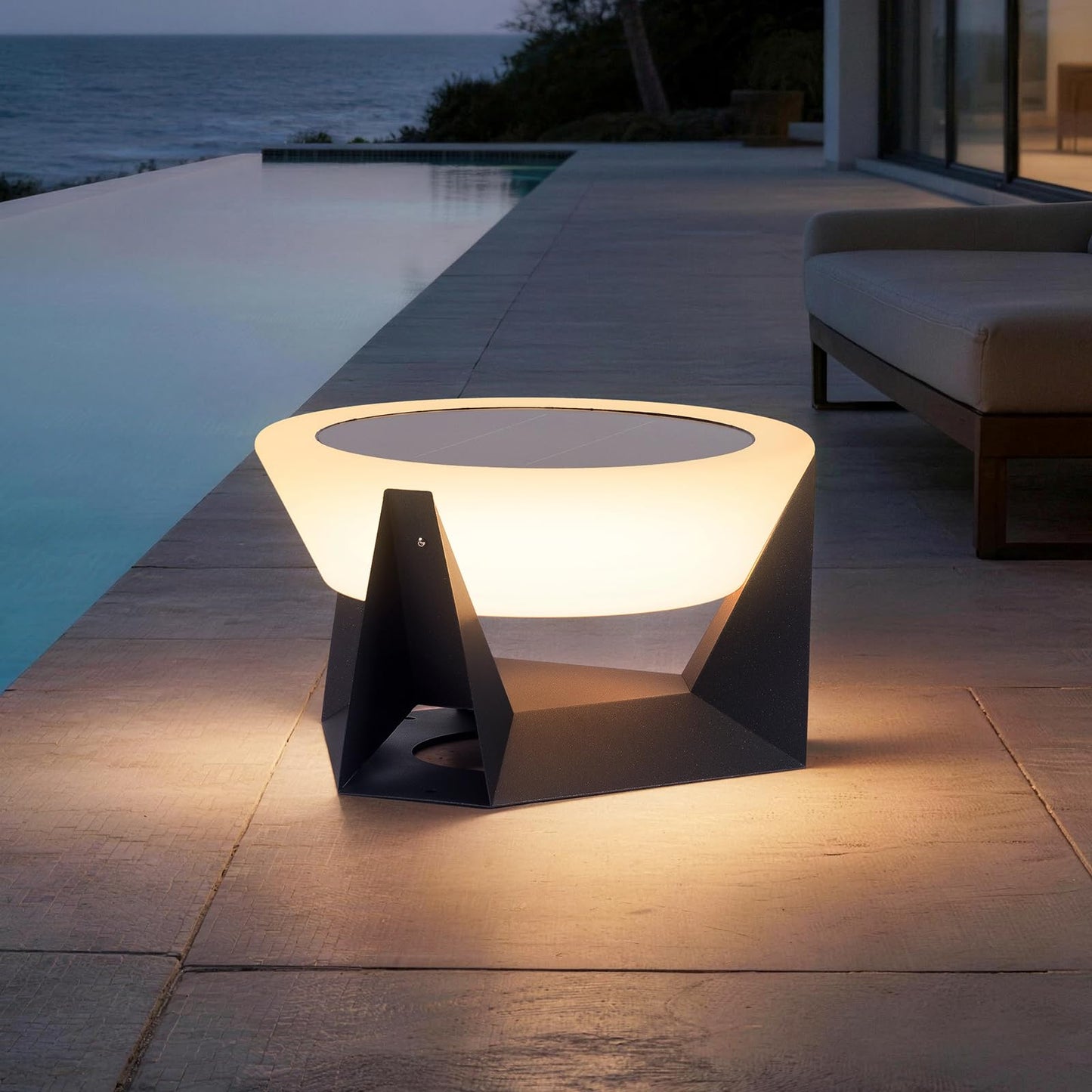 Grande lanterne solaire de sol 38 cm – 3000 K