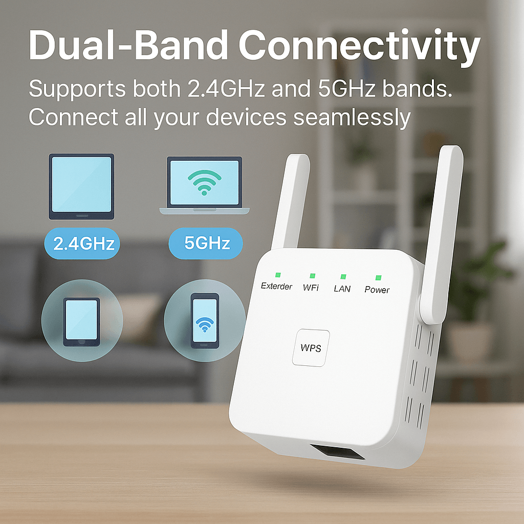 Répéteur Wi-Fi double bande avec configuration WPS