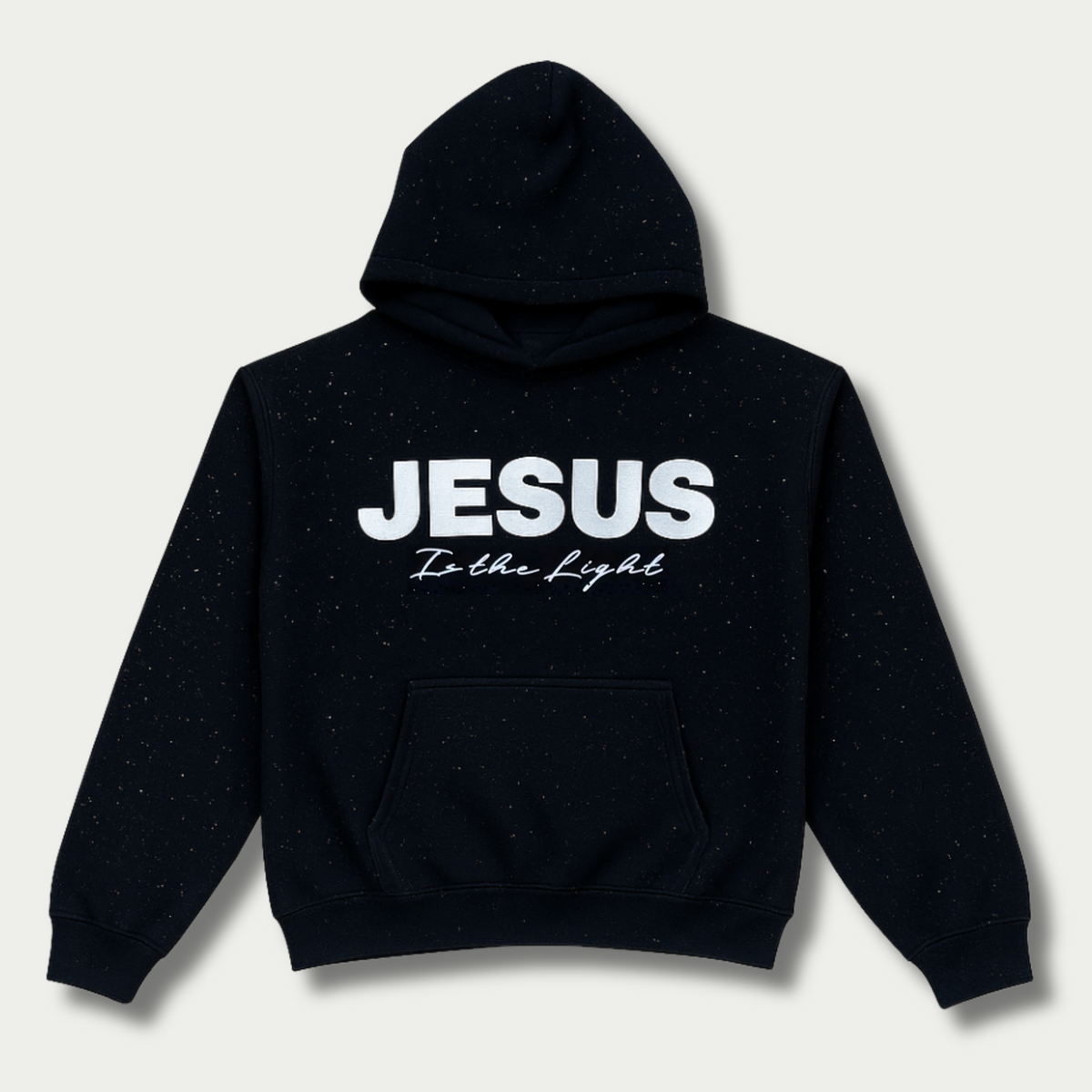 Sweat à capuche décoré de strass à motif religieux