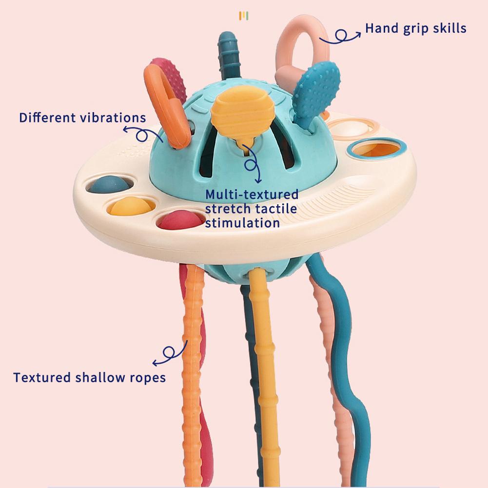 Jouet sensoriel à tirer en silicone et plastique