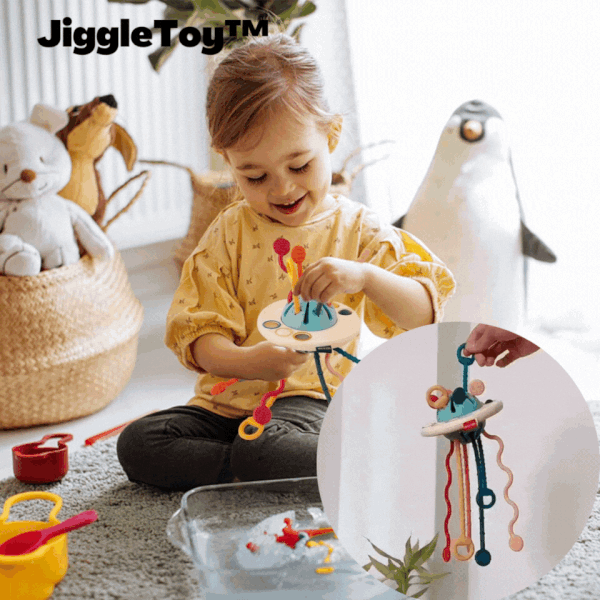 Jouet sensoriel à tirer en silicone et plastique