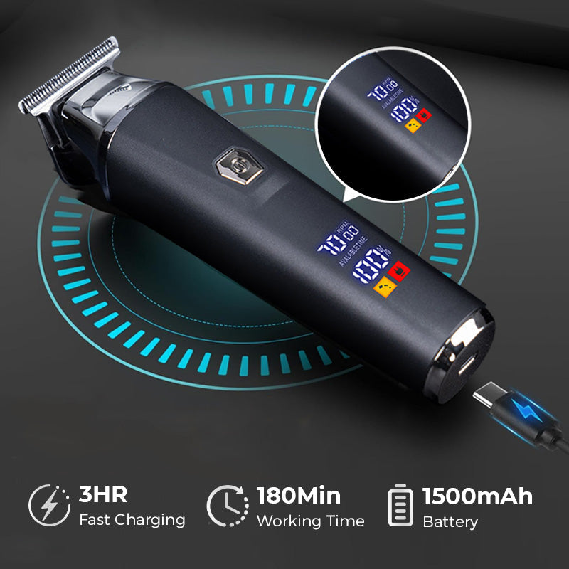 Tondeuse cheveux et barbe rechargeable USB avec écran LED