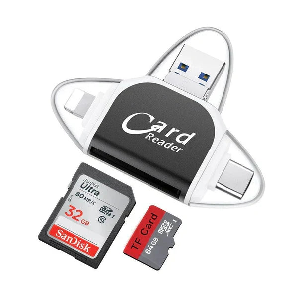 Lecteur de cartes SD et microSD à connecteurs multiples