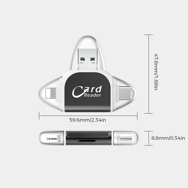 Lecteur de cartes SD et microSD à connecteurs multiples