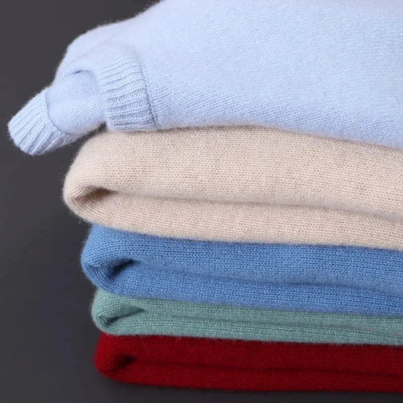 Pull en cachemire à col rond et coupe droite, tailles S à 3XL