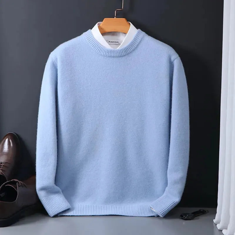 Pull en cachemire à col rond et coupe droite, tailles S à 3XL