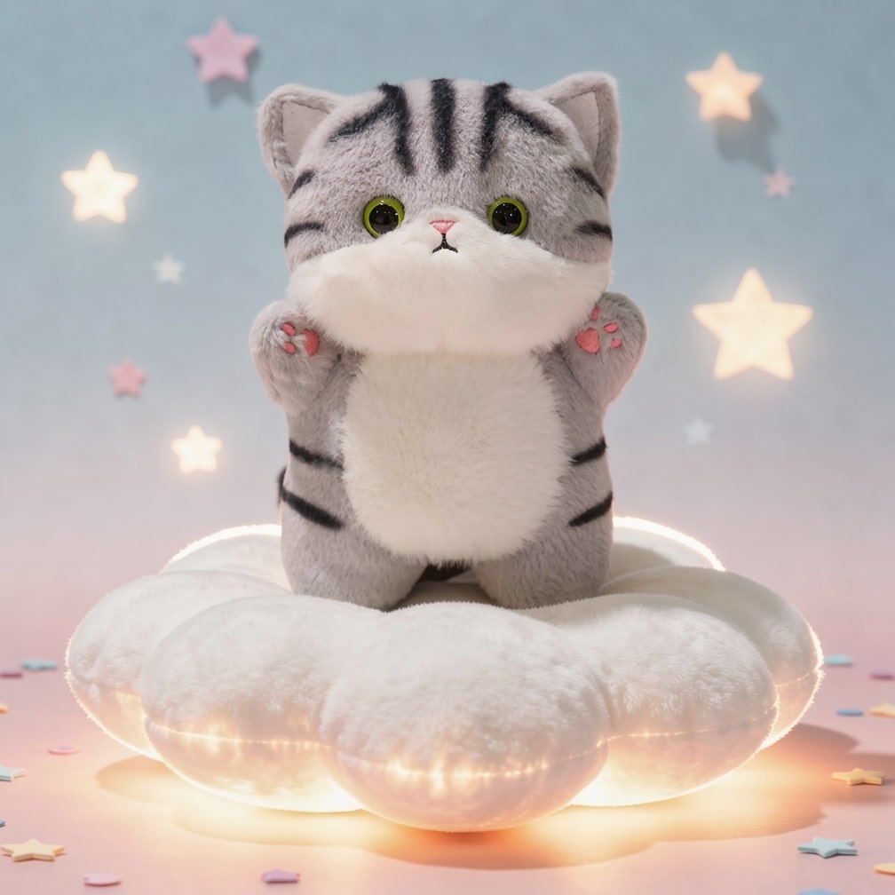 Peluche chat souple – 7 modèles
