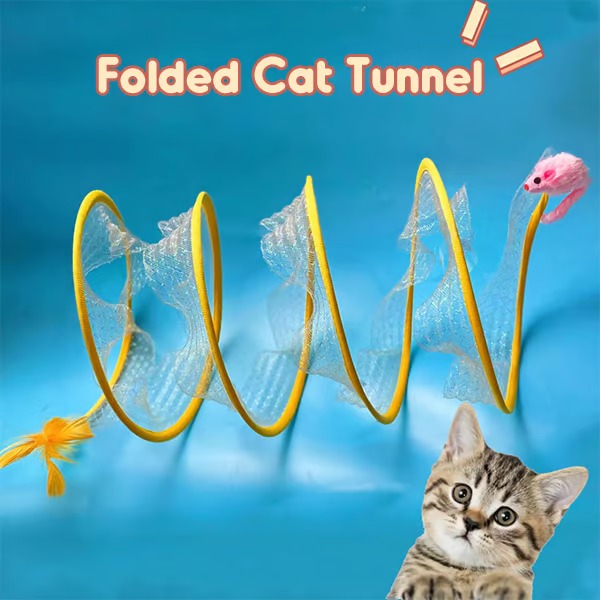 Tunnel pliant pour chat en filet, 50 × 20 cm