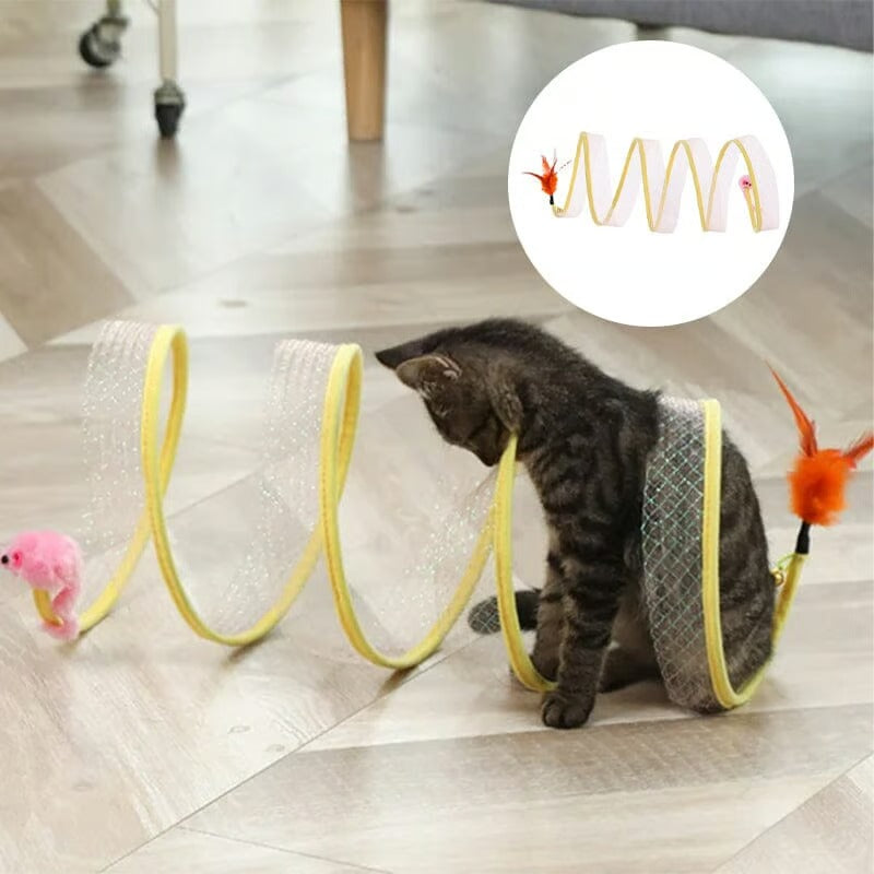 Tunnel pliant pour chat en filet, 50 × 20 cm