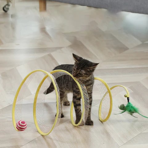 Tunnel pliant pour chat en filet, 50 × 20 cm