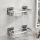 Étagère de salle de bain adhésive en inox et ABS
