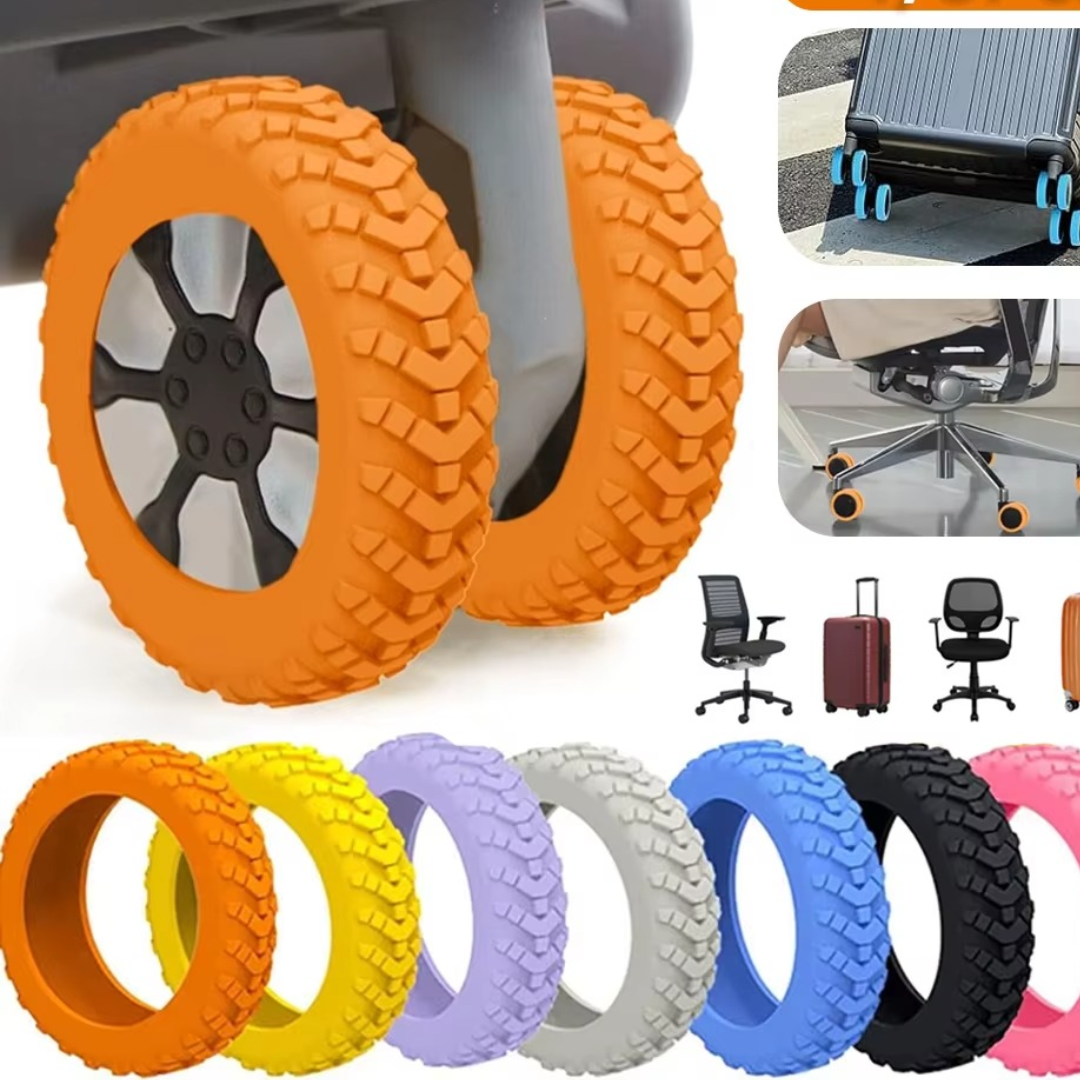 Protections de roues de valise en silicone – lot de 8
