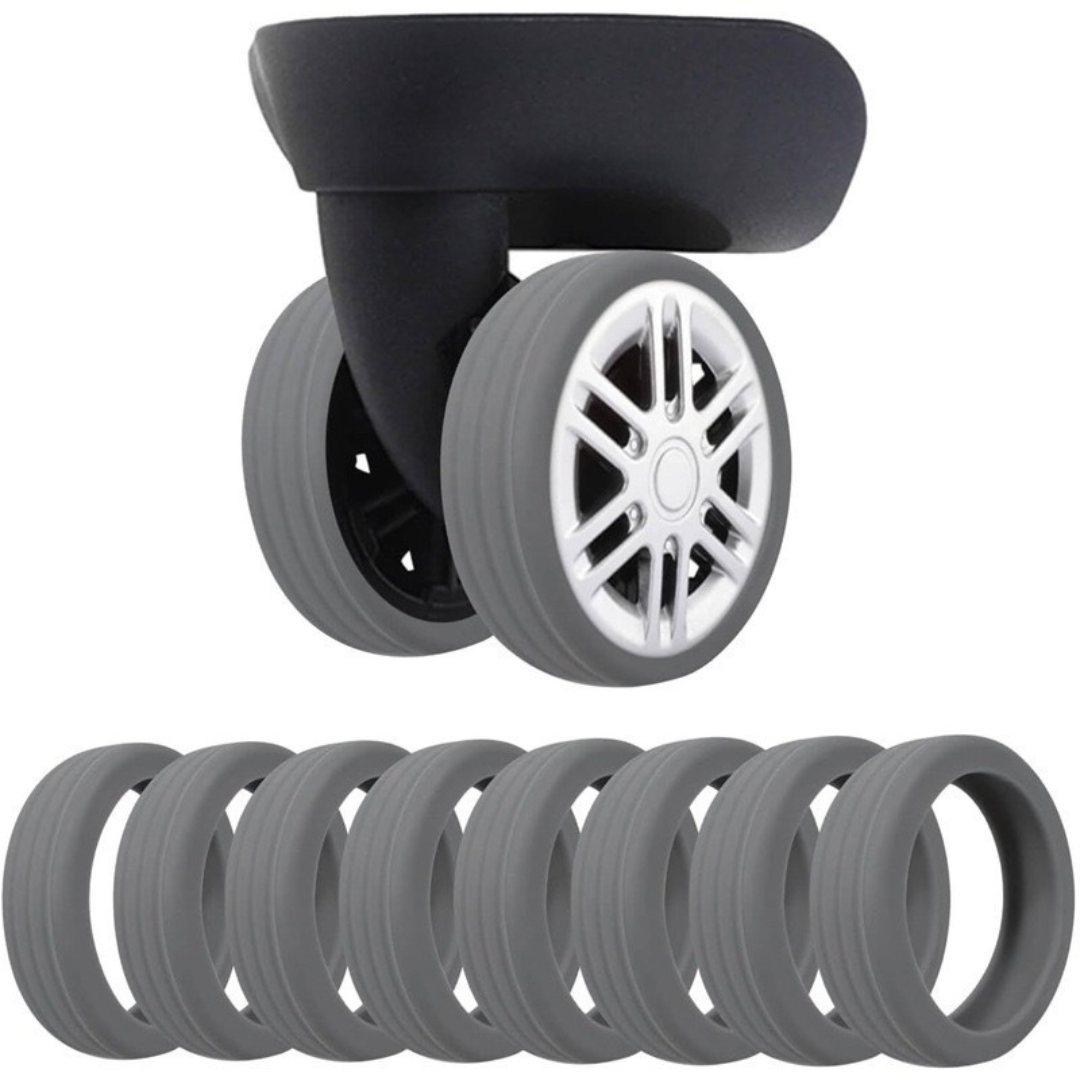 Protections de roues de valise en silicone – lot de 8