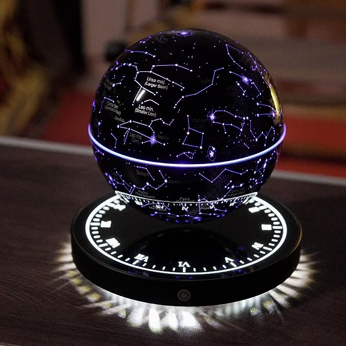 Lampe sphère à constellations en lévitation magnétique