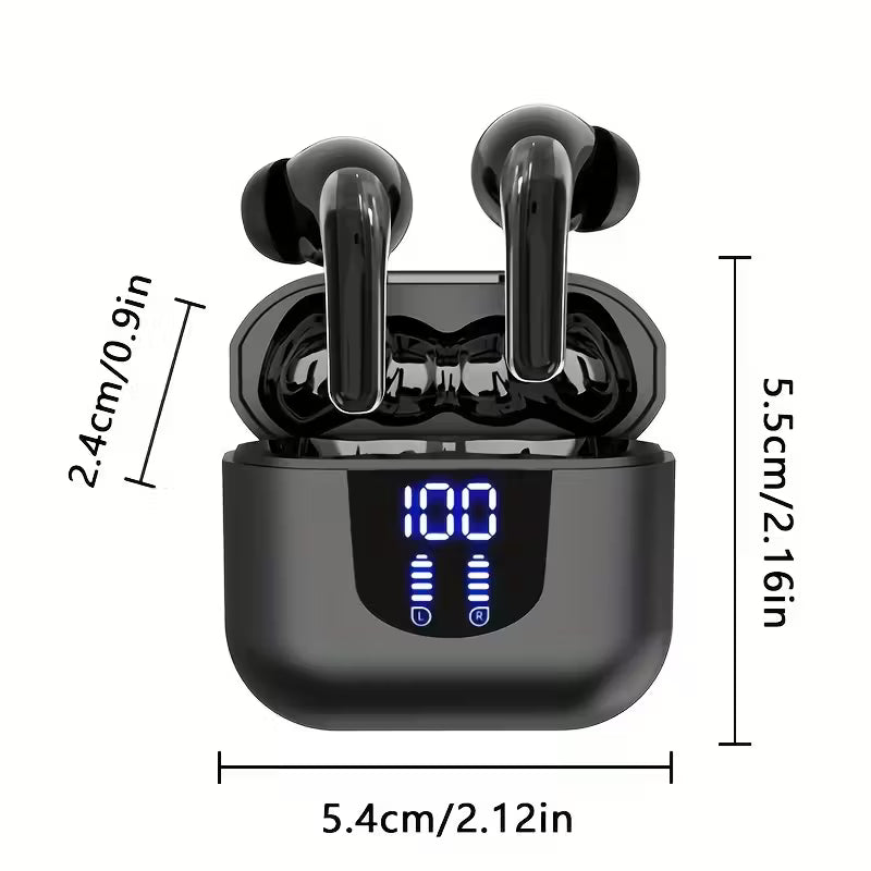 Écouteurs sans fil avec affichage de batterie et recharge USB-C