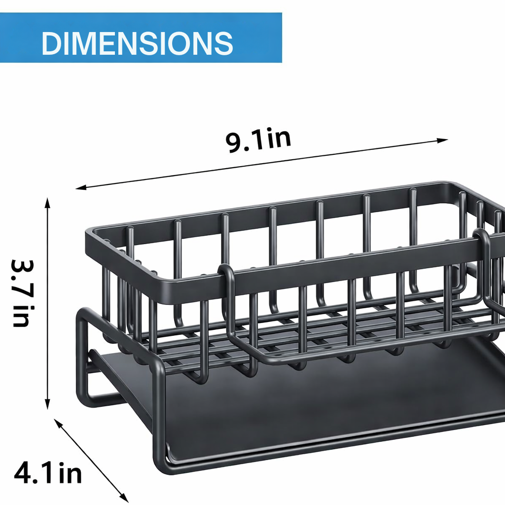 Rangement d’évier en acier inoxydable avec porte-serviette