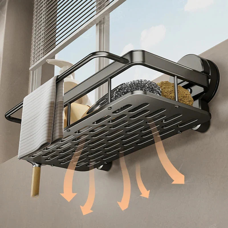 Étagère à ventouses en alliage d’aluminium 31 × 13 × 5,5 cm
