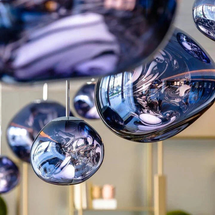 Suspension en verre ambré effet miroir – 15 cm – image 13