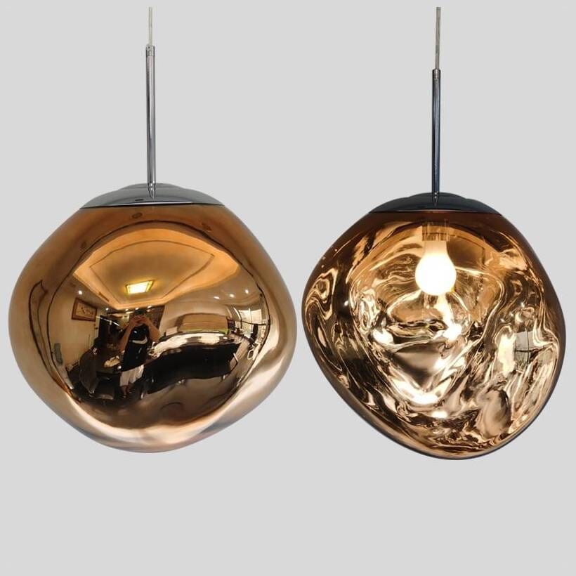 Suspension en verre ambré effet miroir – 15 cm – image 14