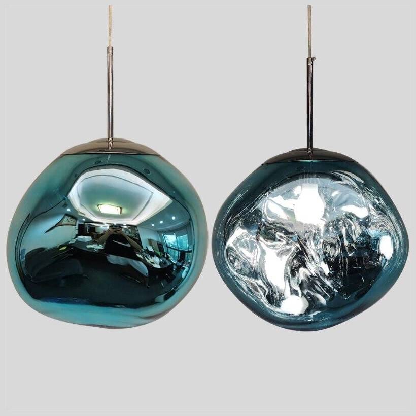 Suspension en verre ambré effet miroir – 15 cm – image 16