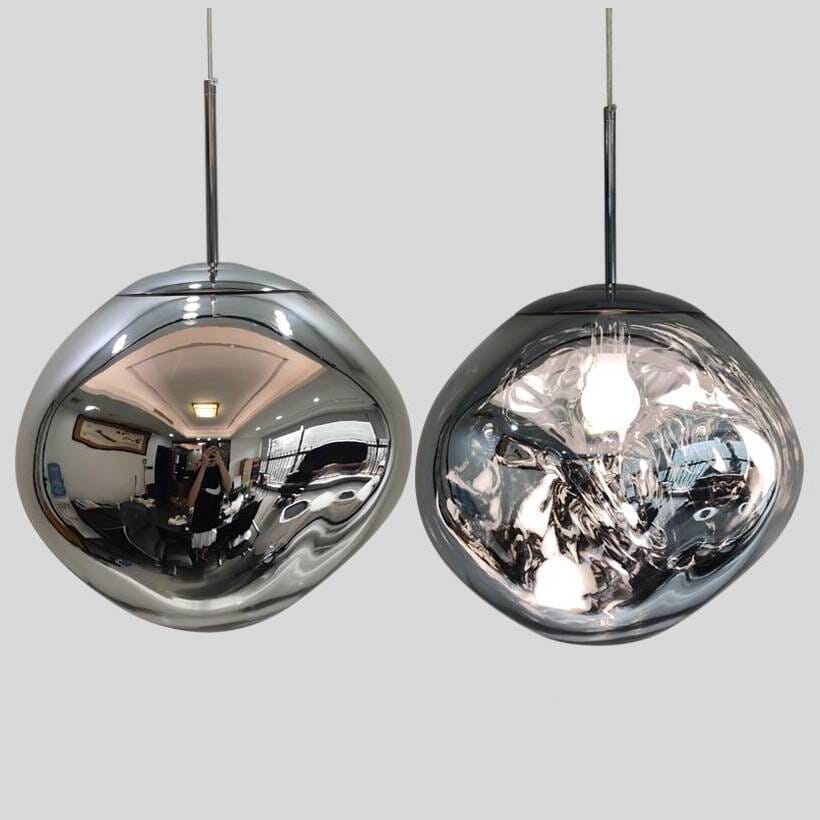 Suspension en verre ambré effet miroir – 15 cm – image 18