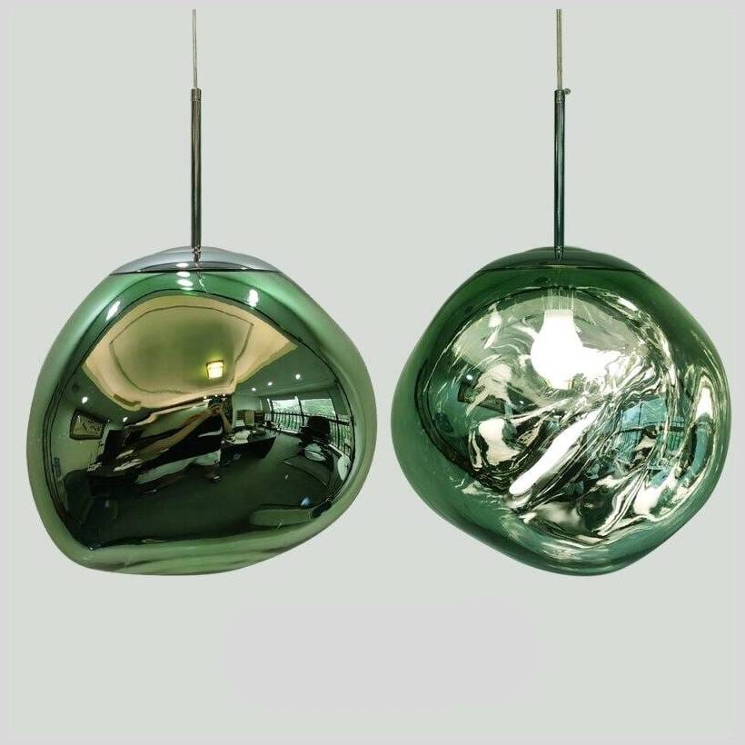 Suspension en verre ambré effet miroir – 15 cm – image 19