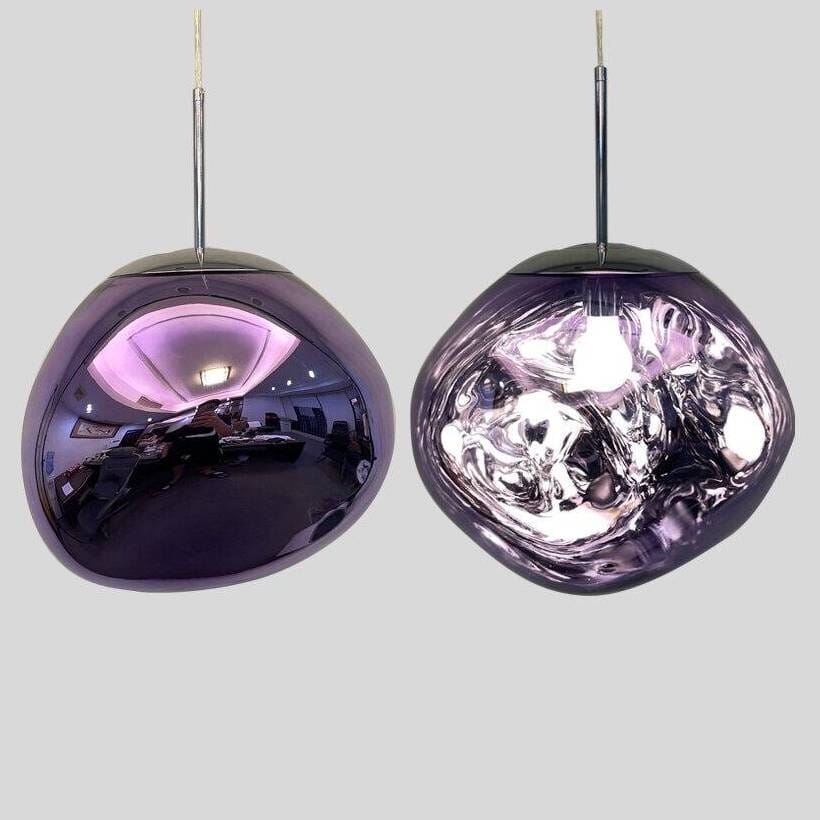 Suspension en verre ambré effet miroir – 15 cm – image 21