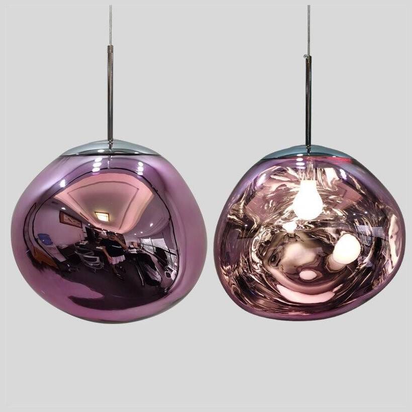 Suspension en verre ambré effet miroir – 15 cm – image 25