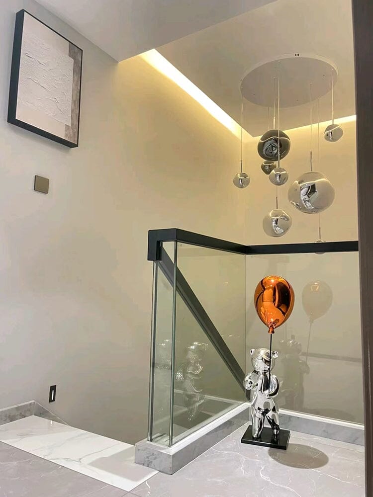 Suspension en verre ambré effet miroir – 15 cm – image 39