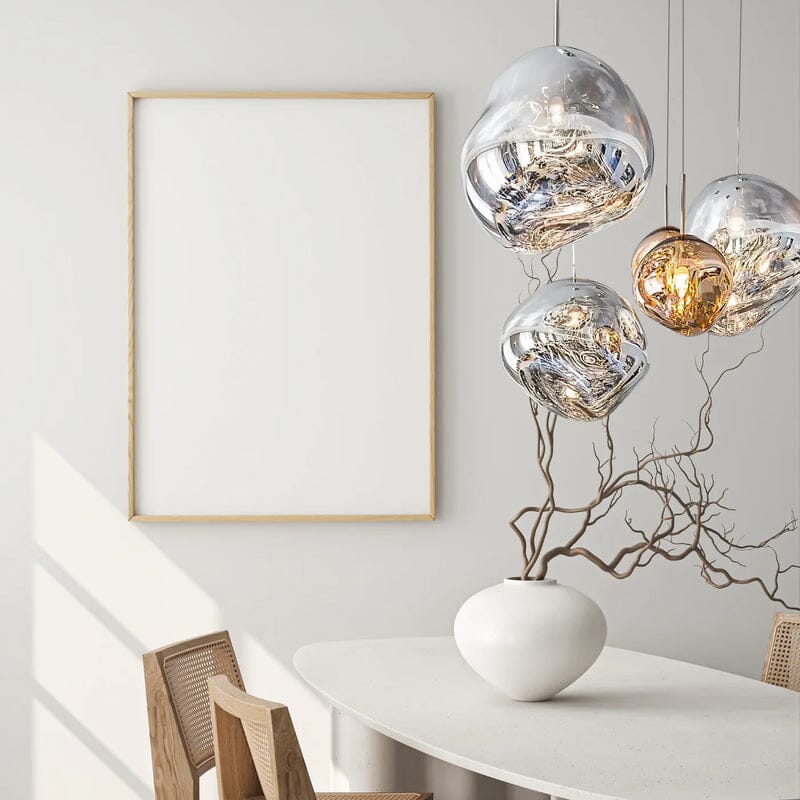 Suspension en verre ambré effet miroir – 15 cm – image 23