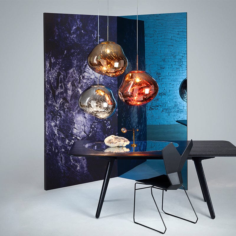 Suspension en verre ambré effet miroir – 15 cm – image 7