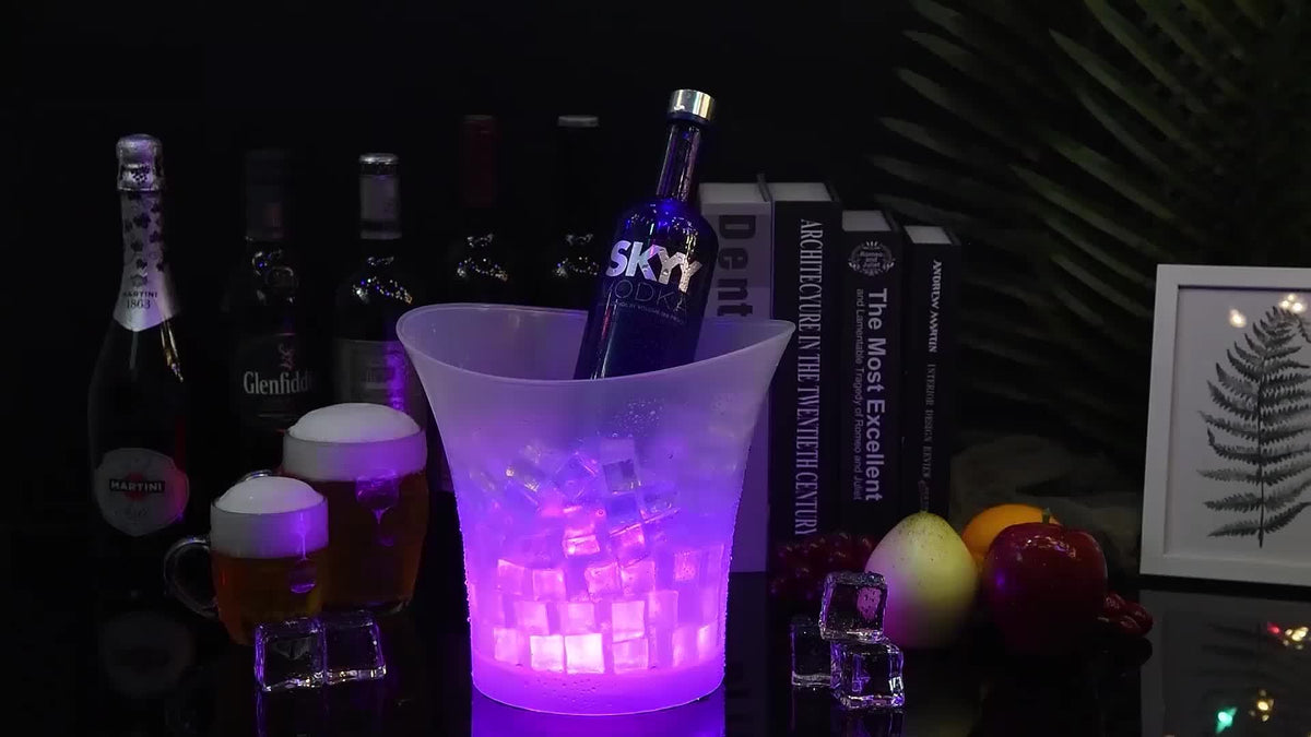 Seau à glace LED à changement de couleur 5 L