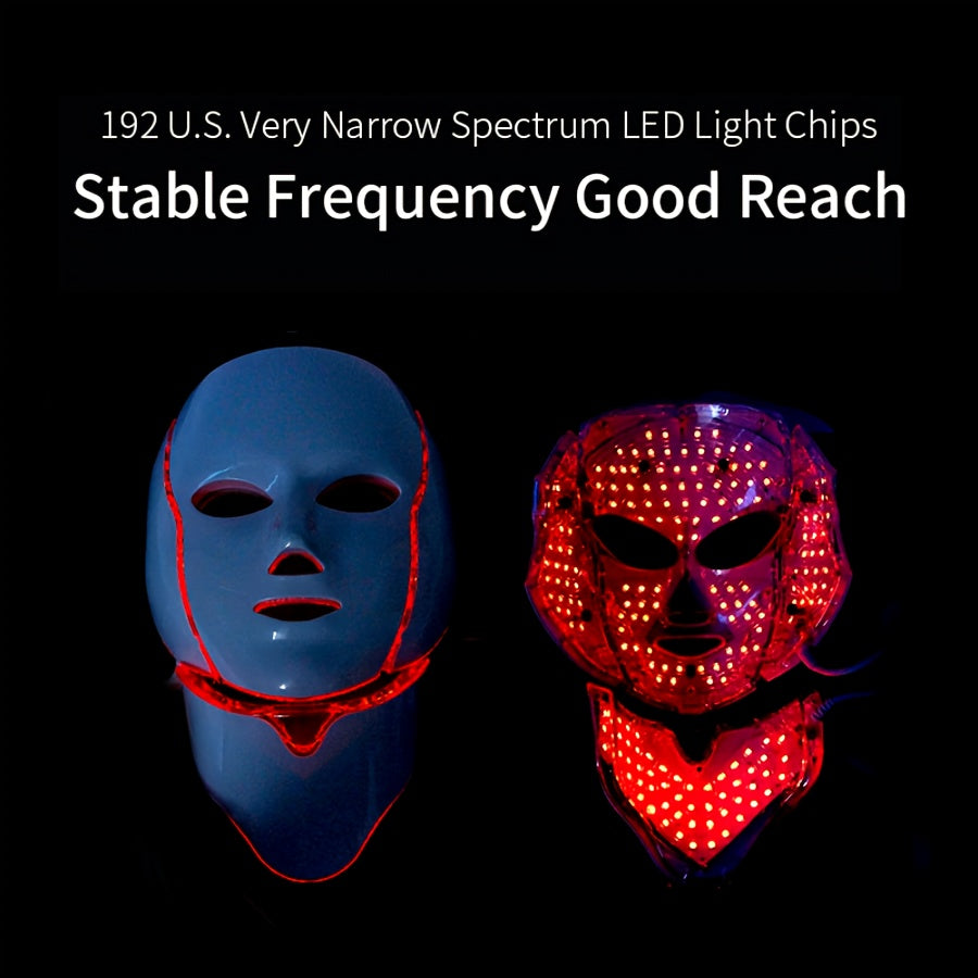 Masque LED pour visage et cou à 7 couleurs