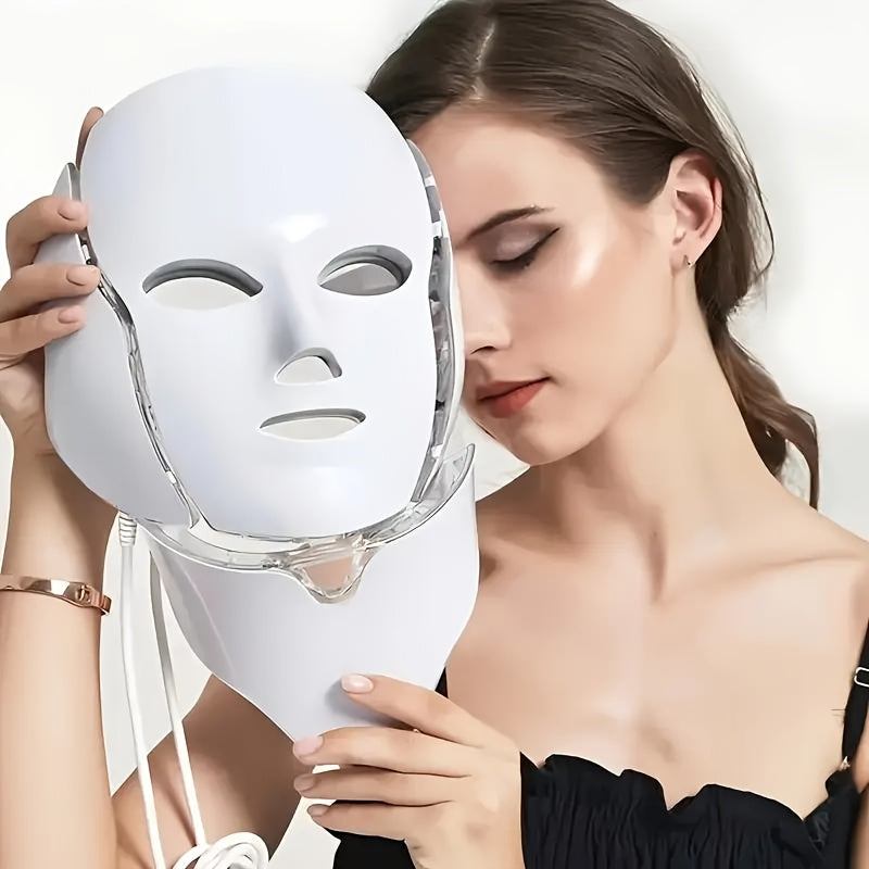 Masque LED pour visage et cou à 7 couleurs