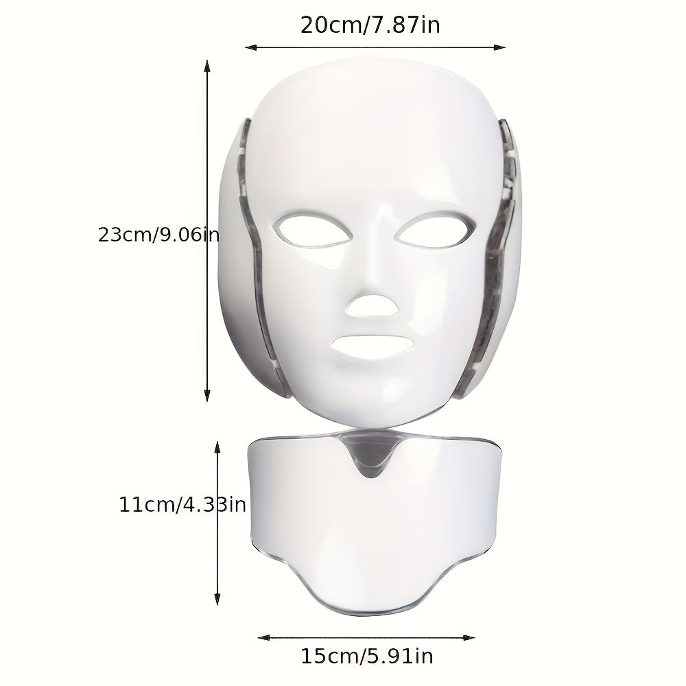 Masque LED pour visage et cou à 7 couleurs