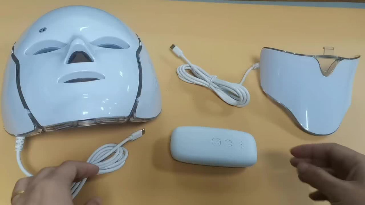 Masque LED pour visage et cou à 7 couleurs