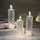 Bougies LED à aspect cristal, lumière blanc chaud, lot de 4