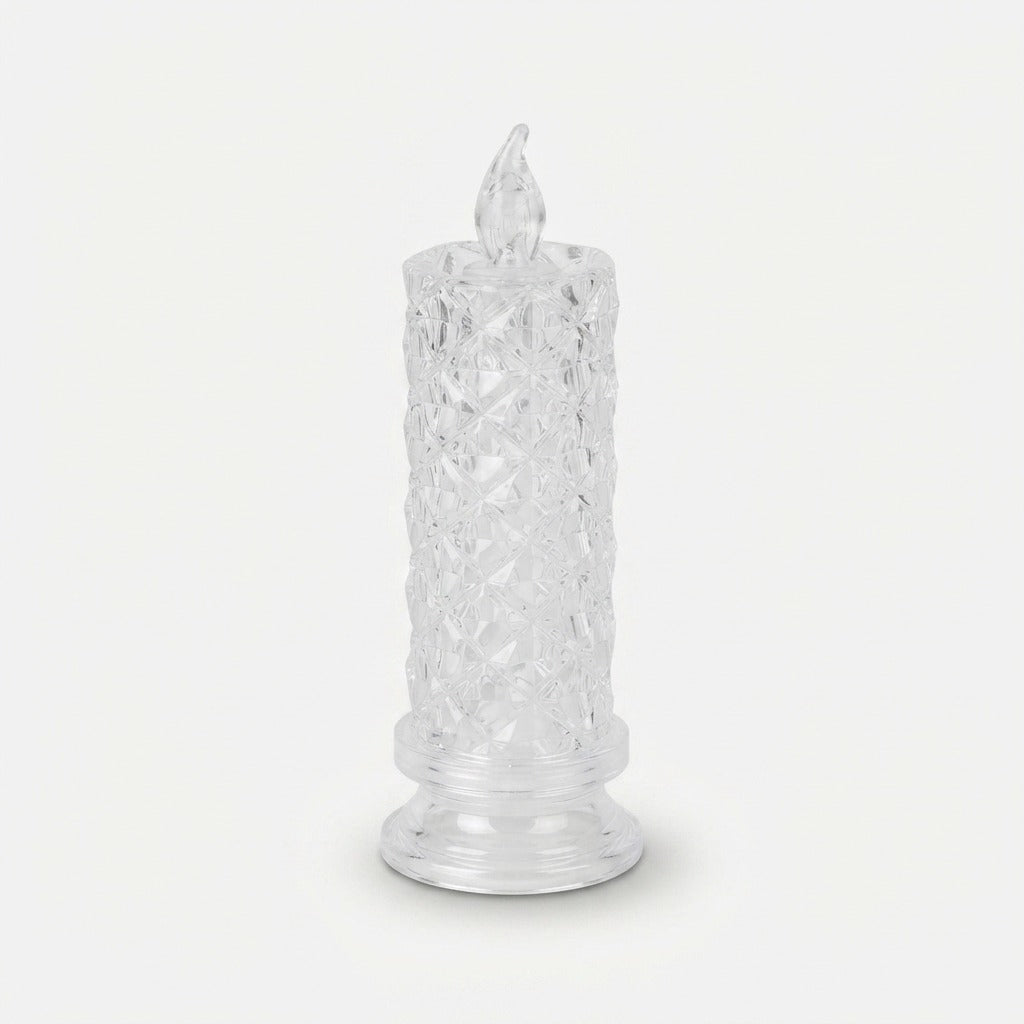 Bougies LED à aspect cristal, lumière blanc chaud, lot de 4