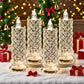 Bougies LED à aspect cristal, lumière blanc chaud, lot de 4